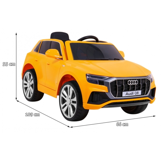 Audi Q8 Lift na akumulator dla dzieci Żółty + Pilot + EVA + Wolny Start + MP3 USB + LED