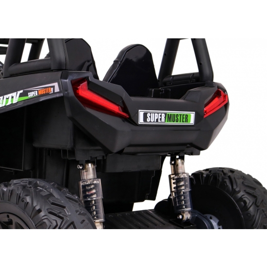 Buggy UTV Terenówka dla dzieci Zielony + Pilot + Bagażnik + Wolny Start + EVA + MP3 LED