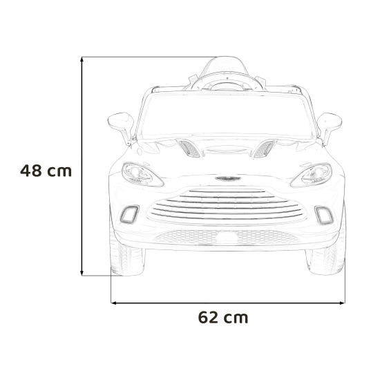 Aston Martin DBX na akumulator dla dzieci Czarny + Pilot + EVA + Pasy + Wolny Start + Audio LED