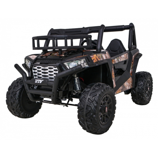 Buggy UTV Terenówka dla dzieci Czarny + Pilot + Bagażnik + Wolny Start + EVA + MP3 LED