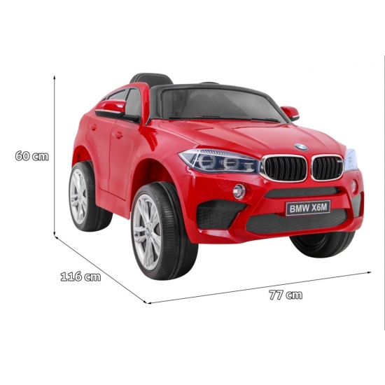 BMW X6M Elektryczne Autko dla dzieci Lakier Czerwony + Pilot + EVA + Wolny Start + Audio + LED