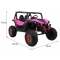 Buggy SuperStar dla dzieci Różowy + Napęd 4x4 + Pilot + Bagażnik + MP3 LED + Blokada drzwi