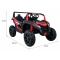 Buggy ATV Strong Racing dla 2 dzieci Czerwony + Silnik bezszczotkowy + Pompowane koła + Audio LED