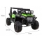 Buggy UTV Terenówka dla dzieci Zielony + Pilot + Bagażnik + Wolny Start + EVA + MP3 LED