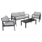 Meble Ogrodowe Aluminiowe Sofa + Dwa Fotele + Stolik