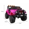 Auto terenowe typu jeep Monster 4x4 dla dzieci Różowy + Pilot + Regulacja siedzenia + Wolny Start + MP3 LED + Bagażnik + Plecak