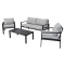 Meble Ogrodowe Aluminiowe Sofa + Dwa Fotele + Stolik