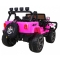 Auto terenowe typu jeep Monster 4x4 dla dzieci Różowy + Pilot + Regulacja siedzenia + Wolny Start + MP3 LED + Bagażnik + Plecak