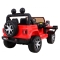 Jeep Wrangler Rubicon na akumulator dla dzieci Czerwony + Pilot + Radio MP3 LED + Koła EVA