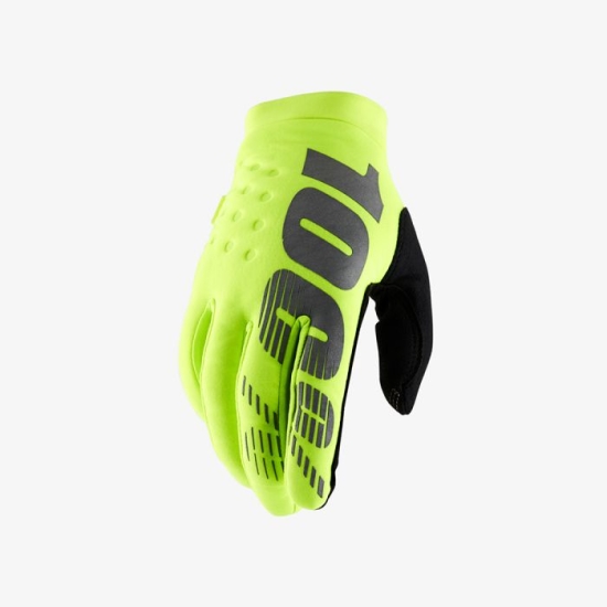 100 PROCENT RĘKAWICE CROSS/ENDURO BRISKER SOFTSHELL KOLOR ŻÓŁTY FLUO ROZMIAR XL STARY KOD 10016-004-13
