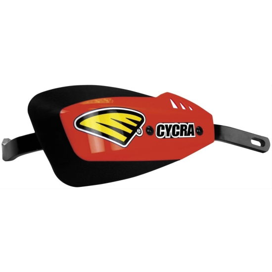 CYCRA OSŁONY RĄK (HANDBARY - ALUMINIOWY RDZEŃ) Z MOCOWANIEM (28,6MM - MOCOWANIE 1CYC-1156-12 W ZESTAWIE) MODEL SERIES ONE KOLOR CZERWONY