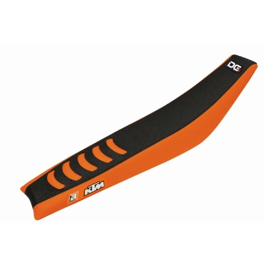BLACKBIRD POKROWIEC / POSZYCIE NA SIEDZENIE KTM SX/SXF '16-'18, EXC/EXCF '17-'19 DOUBLE GRIP 3 KOLOR CZARNY POMARAŃCZOWY