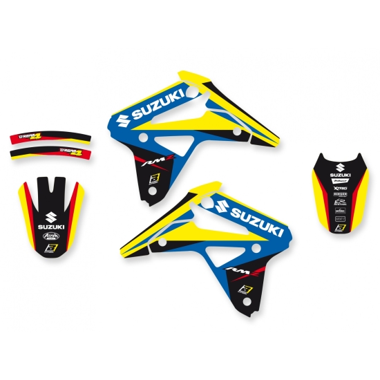 BLACKBIRD KOMPLET NAKLEJEK (OKLEIN) SUZUKI RMZ 450 '05-'07 DREAM 4 KOLOR NIEBIESKI ŻÓŁTY CZARNY