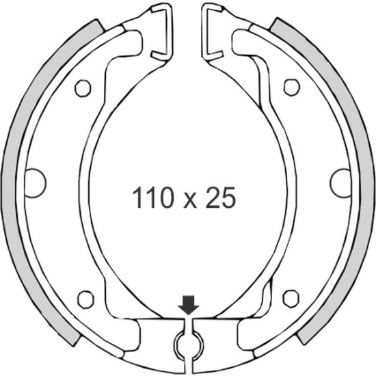 BRENTA SZCZĘKI HAMULCOWE YAMAHA DT50MX/R DT80 PW80 SR125 (110x25) (FT 0304)