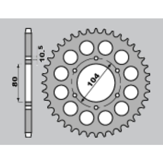 JR WYPRZEDAŻ ZĘBATKA TYLNA 488 42 KAWASAKI ZRX 1200 R/S 01-06, ZXR 750 91-92 (48842JT) (ŁAŃC. 530)