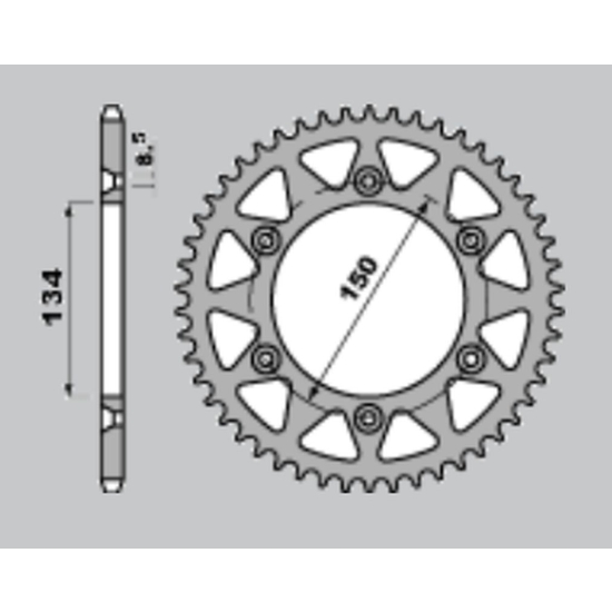 JR ZĘBATKA TYLNA 489 42 KAWASAKI KX 125/250/500 '84-'08, KDX 200 '84-'06, KDX 220 '97-'05, KDX 250 '91-'96, KLX 250 '93-'20, KXF 250 '04-'22, KLX 300