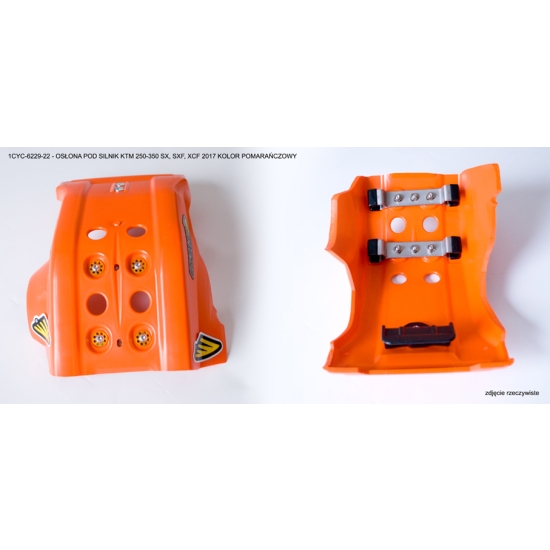 CYCRA WYPRZEDAŻ OSŁONA POD SILNIK FULL ARMOR SKID PLATE KTM SXF/SX-F/XCF/XC-F/EXC/EXC-F 250-350 '16-'18 KOLOR POMARAŃCZOWY