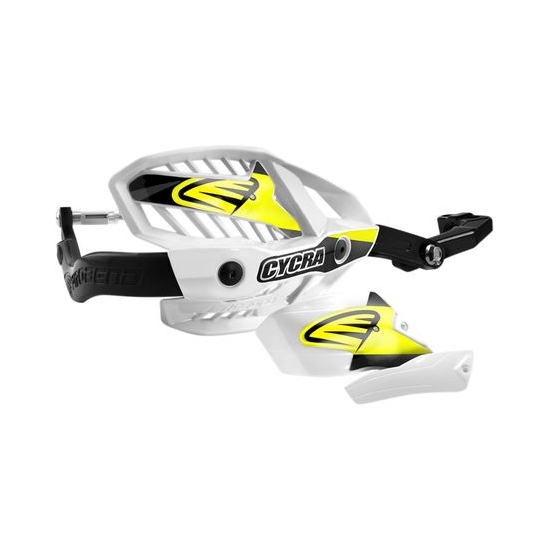 CYCRA OSŁONY RĄK (HANDBARY-ALUMINIOWY RDZEŃ) Z MOCOWANIEM (28,6MM) MODEL ULTRA PROBEND HCM (DEDYKOWANE DO KTM/HUSQVARNA) KOLOR BIAŁY