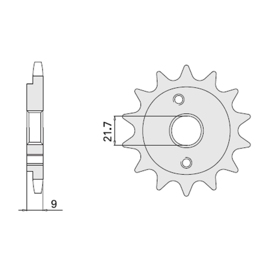 CHT ZĘBATKA PRZEDNIA 350 13 HONDA XR 600R '91-'00, POLARIS 500 (JTF1309.14) (309-13)