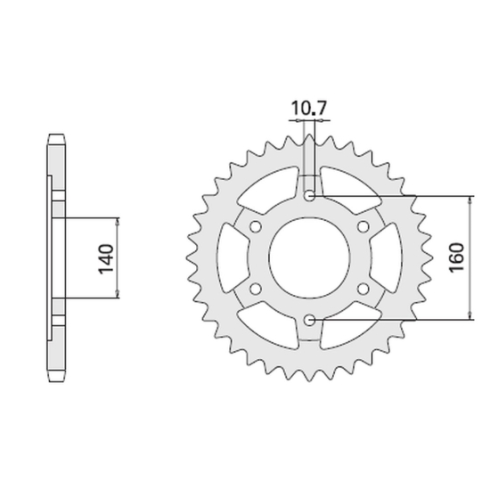 CHT ZĘBATKA TYLNA 502 44 KAWASAKI ZZR 1100 98-99 (502-44) (JTR502.44)