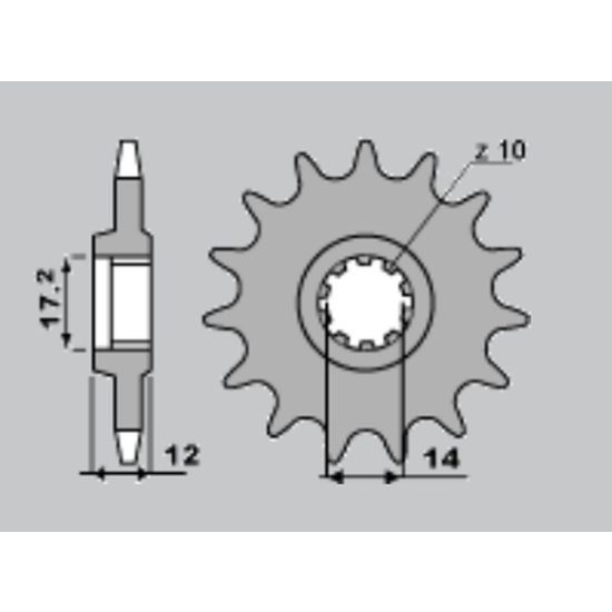 CHT ZĘBATKA PRZEDNIA 553 14 GILERA 50 91-96 (599-14) (ŁAŃC.415)