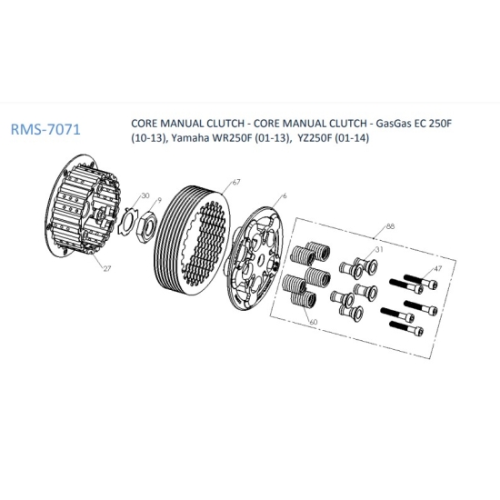REKLUSE WYPRZEDAŻ SPRZĘGŁO MANUALNE CORE - GASGAS EC 250F '10-'15, EC 300F '13-'15, YAMAHA WR250F '01-'18, YZ250F '01-'18, YZ250FX '15-'18