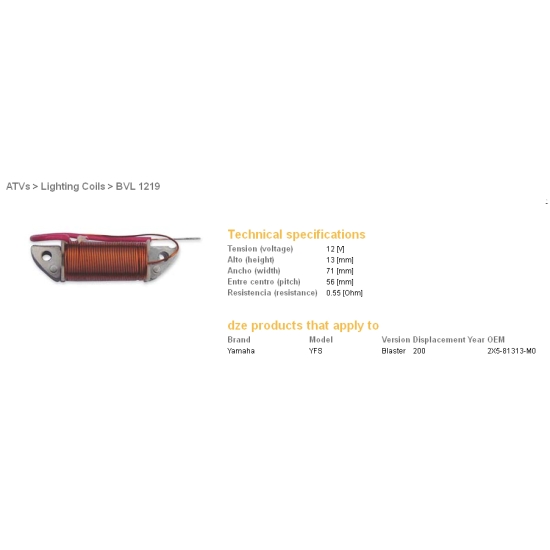 DZE CEWKA ŁADOWANIA YAMAHA YFS 200 BLASTER (2X5-81313-MO)