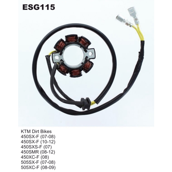 ELECTROSPORT UZWOJENIE ALTERNATORA (STATOR) KTM SXF 450 '07-'12, SXF 505 '07-'08, XCF 505 '08-'09