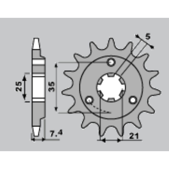 PBR ZĘBATKA PRZEDNIA 437 13 18NC (ŁAŃC. 520)