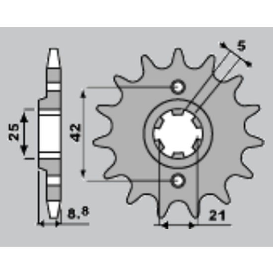 PBR ZĘBATKA PRZEDNIA 507 14 18NC KAWASAKI KX 250 86, KX 500 84-86 (ŁAŃC. 520)