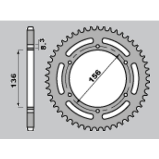 PBR ZĘBATKA TYLNA 830 43 C45 HUSQVARNA TE 410 '01-02, TE 610 '01-04, SM 610 '98-04 (ŁAŃC. 520)