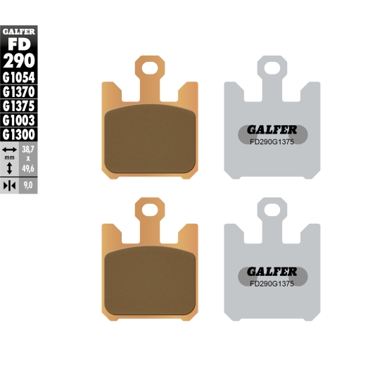 GALFER KLOCKI HAMULCOWE KH369/4 SPIEK METALICZNY (ZŁOTE) SPORT