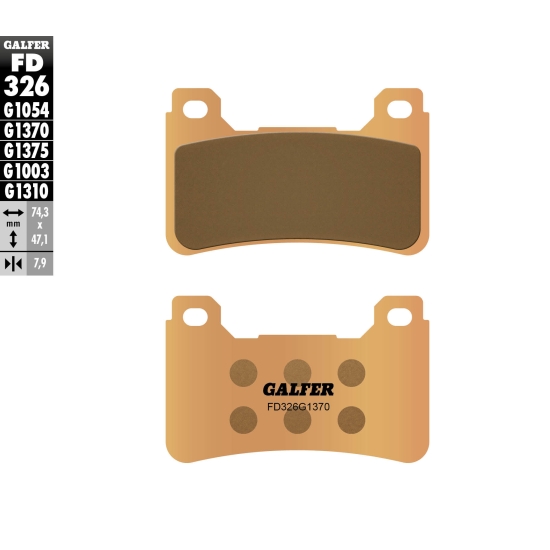 GALFER KLOCKI HAMULCOWE KH390 SPIEK METALICZNY (ZŁOTE) STREET PRZÓD (HONDA CBR 600RR '05-'16, CBR 1000RR '04-16, VFR 800F '14-18, VFR 800X '15-17, CB