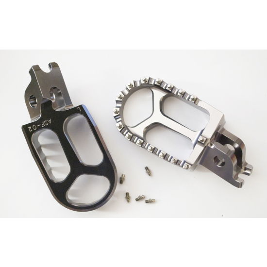 JR PODNÓŻKI PEGI ALUMINIOWE KAWASAKI KXF 250 / 450 '06-'14 KOLOR SZARY (2SZT) - WYPRZEDAŻ