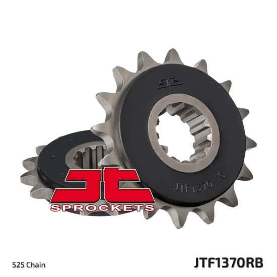 JT ZĘBATKA PRZEDNIA 2068 16 Z GUMĄ HONDA CBR 600F '99-'14, CBR 600RR '03-'23, XL 1000V, CRF 1000L, CBR 1000RR (206816JTRB) (ŁAŃC. 525)