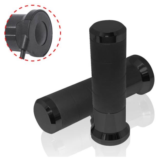 KOSO PROMOCJA MANETKI PODGRZEWANE ZE STEROWNIKIEM (22MM/25MM 7/8-1`) DŁUGOŚĆ - 120MM STEROWNIK LCD - 5 POZIOMÓW GRZANIA (EL) KOLOR CZARNY
