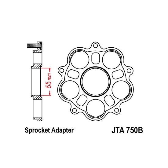 JT ADAPTER ZĘBATKI TYLNEJ DUCATI 748/796/800/848/916/1000/1100
