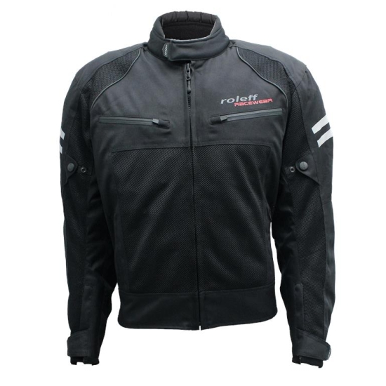 ROLEFF WIELKA PROMOCJA KURTKA TEKSTYLNA KRÓTKA Z WYPINANĄ MEMBRANĄ WIND-TEX MODEL MESH (2W1-WYPINANA MEMBRANA) KOLOR CZARNY ROZMIAR S