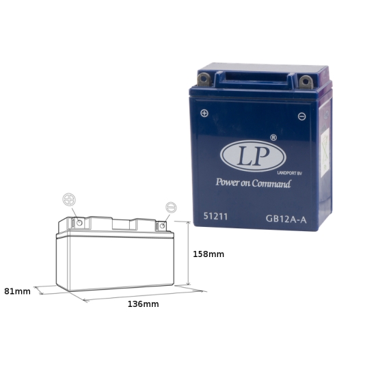 LANDPORT AKUMULATOR ŻELOWY GB12A-A (MG LB12A-4) 12V 12AH 134X80X161 BEZOBSŁUGOWY - ZALANY (4)