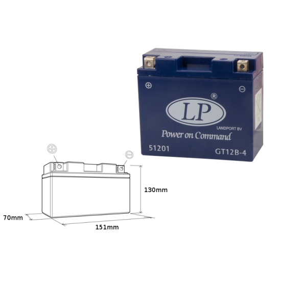 LANDPORT AKUMULATOR ŻELOWY GT12B-4 (MG LT12B-4) 12V 11AH 151X70X130 BEZOBSŁUGOWY - ZALANY (6)