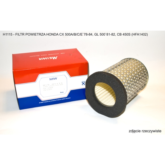 MIW (MEIWA) FILTR POWIETRZA HONDA CX 500A/B/C/E`78-84, GL 500`81-82, CB 450S (HFA1402)