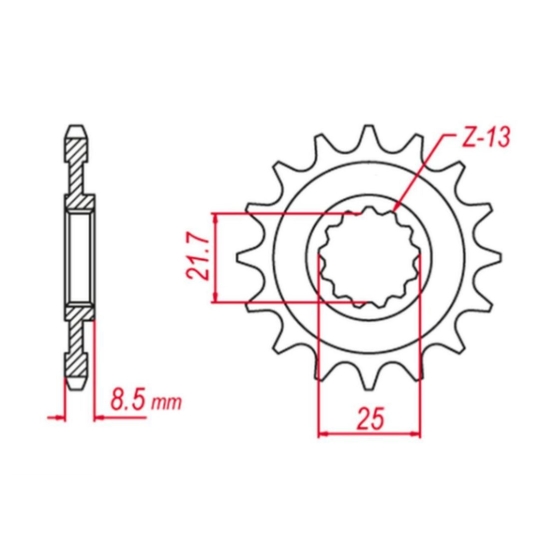 GROSSKOPF WYPRZEDAŻ ZĘBATKA PRZEDNIA 2137 17 KAWASAKI ZX -R '02-'03 (+1), Z 1000 '03-'06 (+1), ZX-10R '04-'20, ZX-10RR '17-'19, KLV 1000 '04-'06 (JTF1