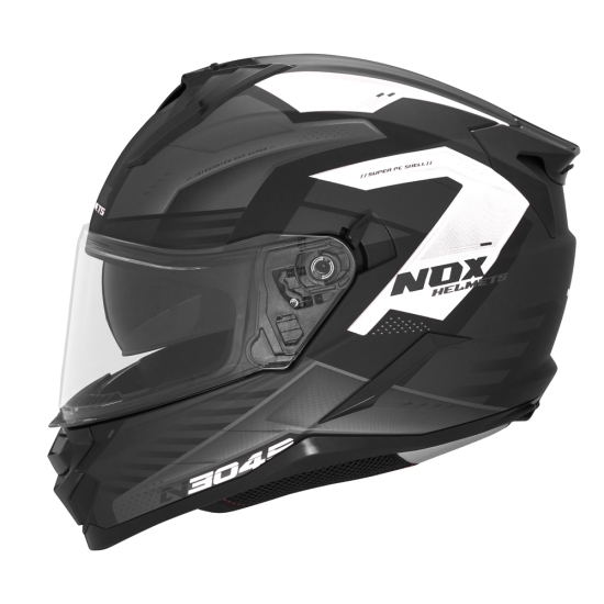 NOX KASK INTEGRALNY (FULL FACE) Z BLENDĄ N304S CARVER KOLOR CZARNY/BIAŁY MAT ROZMIAR XS