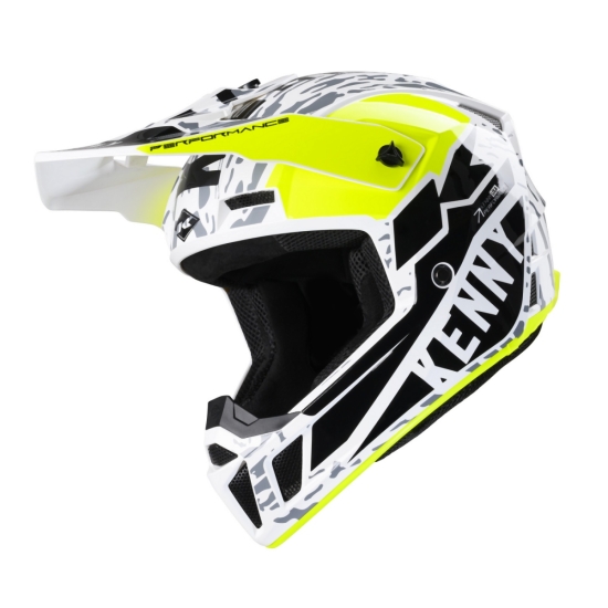 KENNY RACING WYPRZEDAŻ KASK CROSS/ENDURO MODEL PERFORMANCE MIPS STONE KOLOR CZARNY/BIAŁY/ŻÓŁTY ROZMIAR XXL ( 63 - 64 CM )
