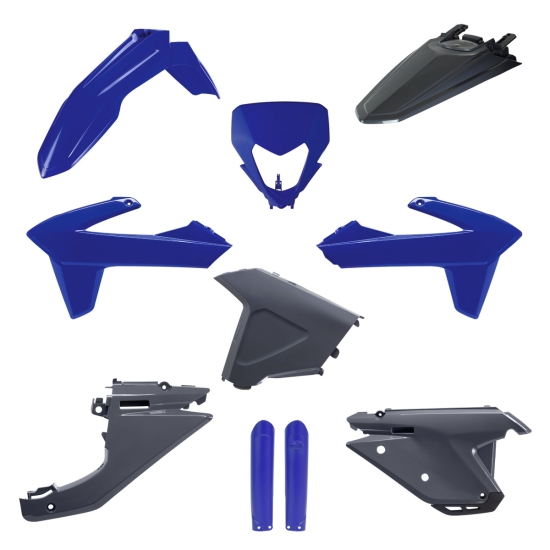 POLISPORT KOMPLET PLASTIKÓW (FULL KIT) SHERCO SE / SEF '25 W ZESTAWIE OSŁONA LAMPY (8681100002) I OSŁONY AMORTYZATORÓW (8398600002) KOLOR NIEBIESKI BI