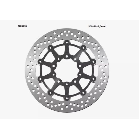 NG TARCZA HAMULCOWA PRZÓD KAWASAKI ER6 F/N, ZX 10R 04-15, ZX6R 05-18, KLE 650 VERSYS 07-22, Z 750 (300X80X5MM) (5X10,MM) PŁYWAJĄCA