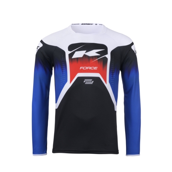 KENNY RACING WYPRZEDAŻ KOSZULKA CROSS/ENDURO MODEL FORCE SPRING SUMMER BLACK/NAVY/RED KOLOR BIAŁY/CZARNY/NIEBIESKI ROZMIAR XL
