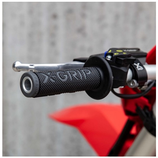 X-GRIP MANETKI (GRIPY) BRAAAAP GRIPS LOCK-ON-GRIP (Z ADAPTERAMI ROLGAZU) GREY OPEN END (Z OTWOREM) KOLOR SZARY