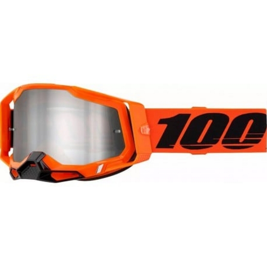 100 PROCENT WYPRZEDAŻ GOGLE RACECRAFT 2 NEON ORANGE - SILVER FLASH LENS KOLOR POMARAŃCZOWY/CZARNY SZYBA SREBRNE LUSTRO