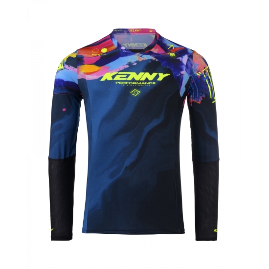KENNY RACING KOSZULKA CROSS/ENDURO MODEL PERFORMANCE BRUSH KOLOR NIEBIESKI/ŻÓŁTY/CZERWONY ROZMIAR XXXL